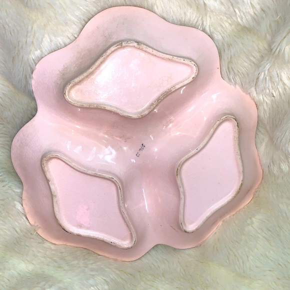 Pink and gold vintage ornate candy dish bowl pine cones - Picture 9 of 11